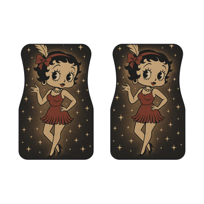 Vintage Flapper Girl Car Mats (2x Front) | Art Deco Floor Mats
