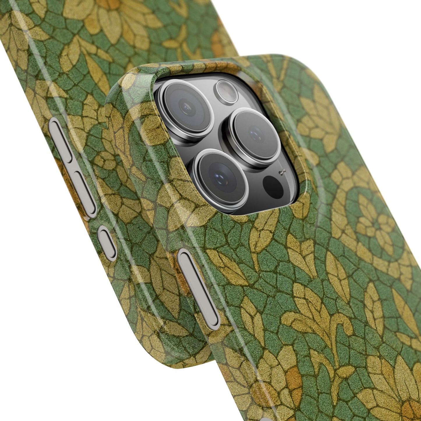 Slim Phone Cases Desert Bloom Boho Mosaic iPhone Case | Handcrafted Ceramic Tile Look | Warm Terracotta & Rose