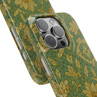 Slim Phone Cases Desert Bloom Boho Mosaic iPhone Case | Handcrafted Ceramic Tile Look | Warm Terracotta & Rose