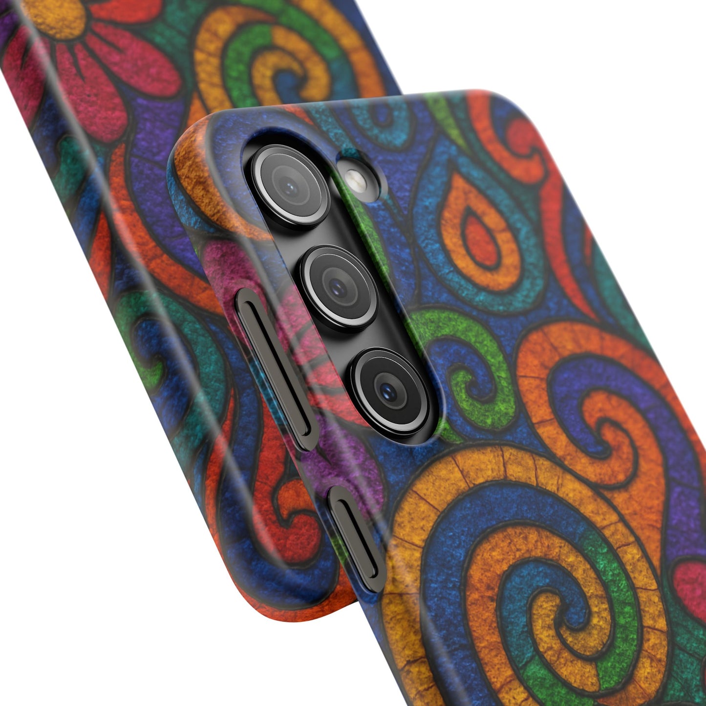 Psychedelic Hippie Phone Case, Boho Rainbow Retro 70s Groovy Art Cover