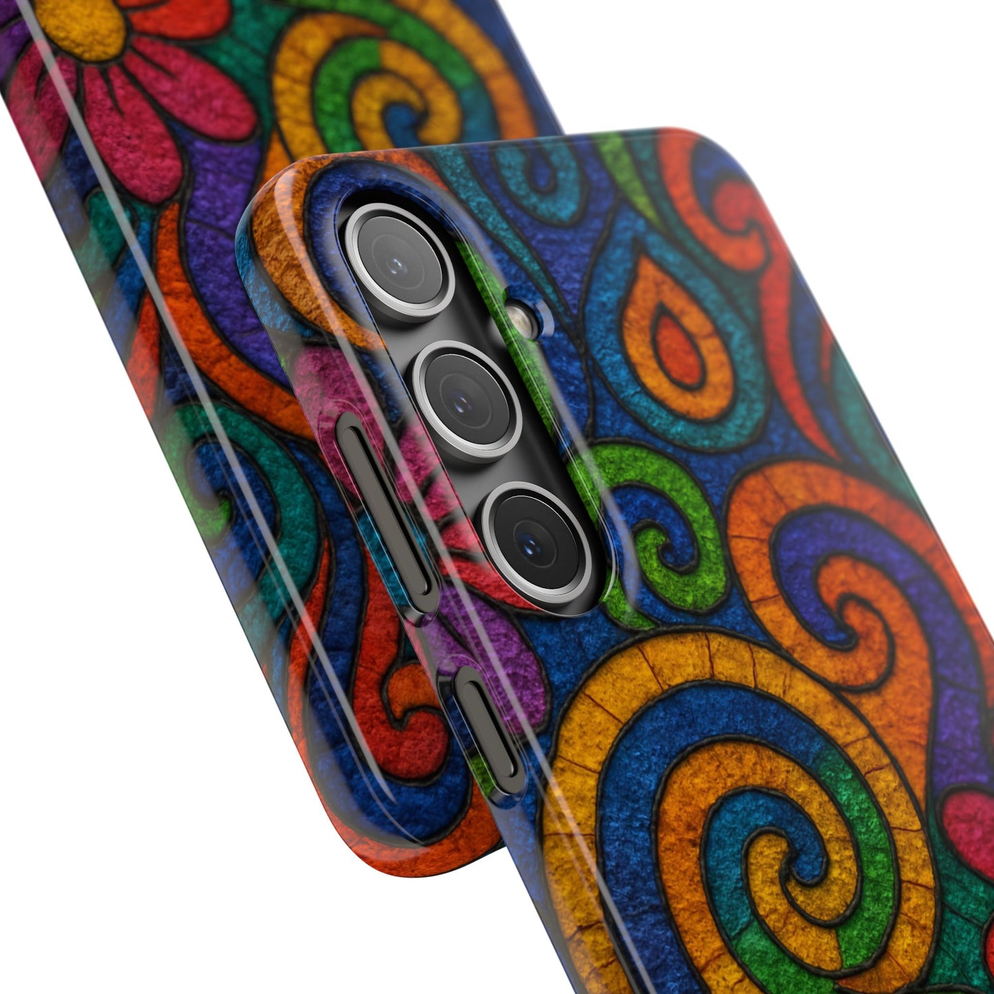 Psychedelic Hippie Phone Case, Boho Rainbow Retro 70s Groovy Art Cover