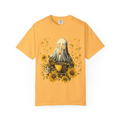 Halloween Ghost Coffee Drinking Unisex T-Shirt