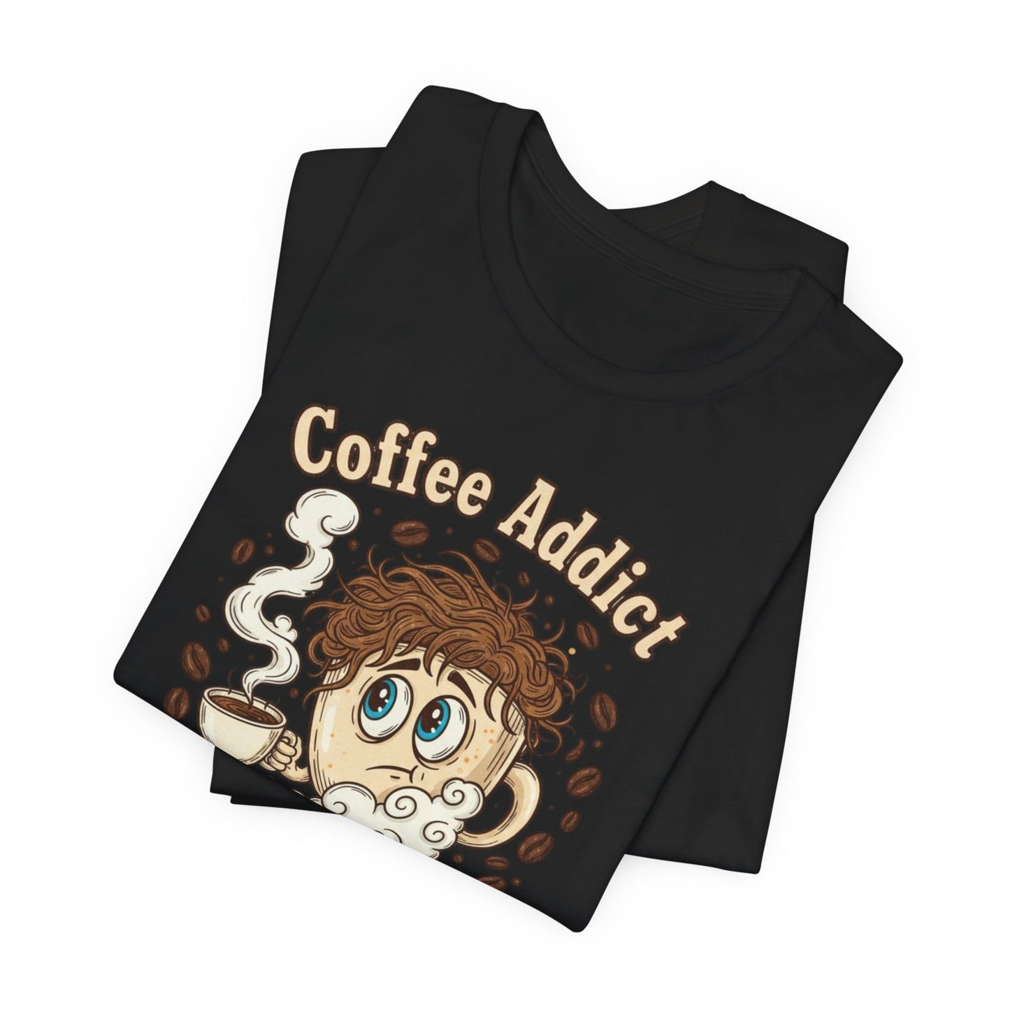 Coffee Addict Unisex Tee, Funny Caffeine Lover Shirt, Graphic T-Shirt, Chaos & Coffee Short Sleeve Top, Gift for Barista, Coffee Obsessed