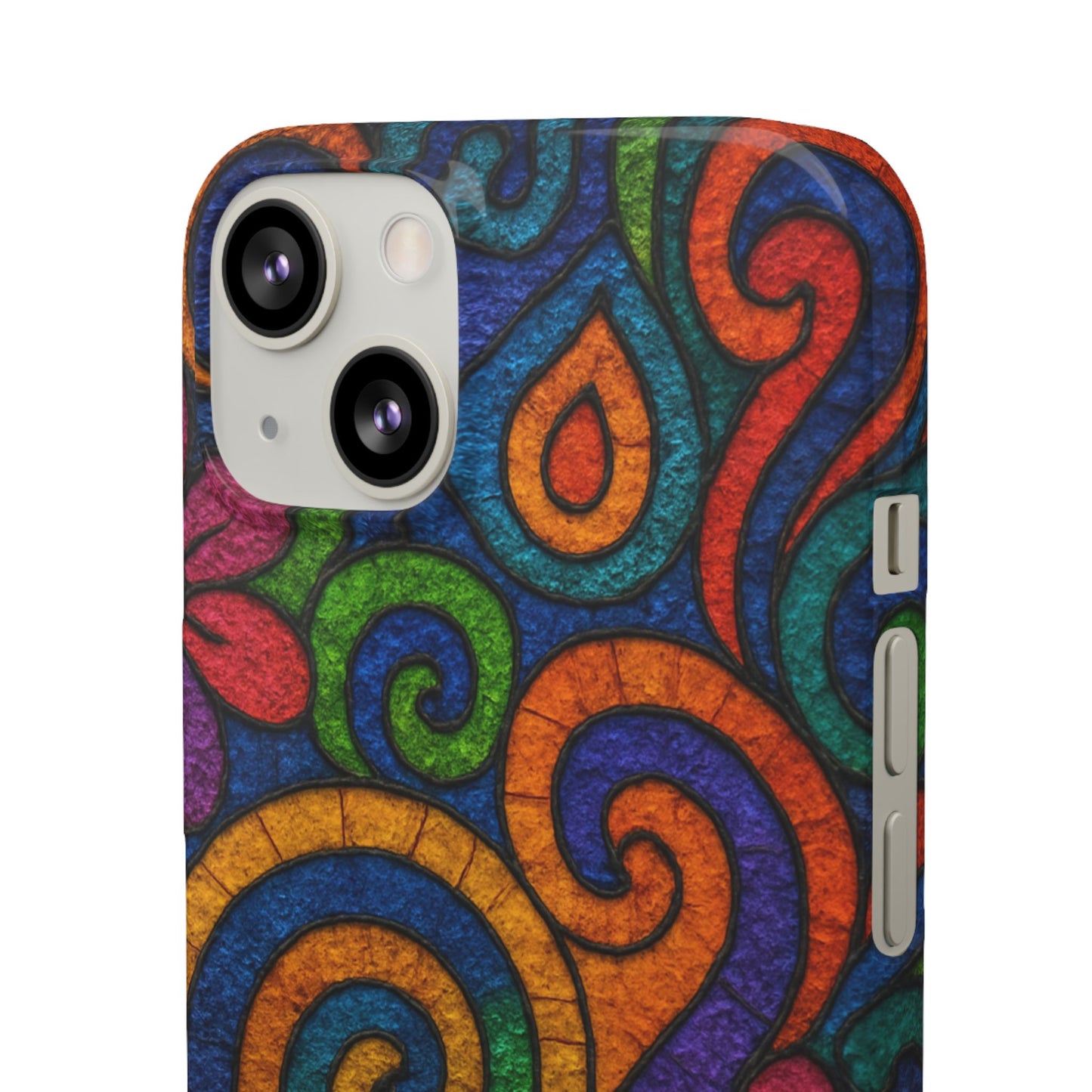 Psychedelic Hippie Phone Case, Boho Rainbow Retro 70s Groovy Art Cover