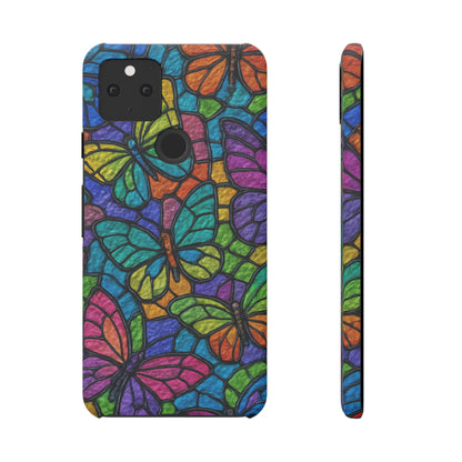 Psychedelic Butterfly Mosaic Phone Case, Trippy Hippie Butterflies,  Rainbow Stained-Glass Art Cover | Boho Festival Aesthetic Case