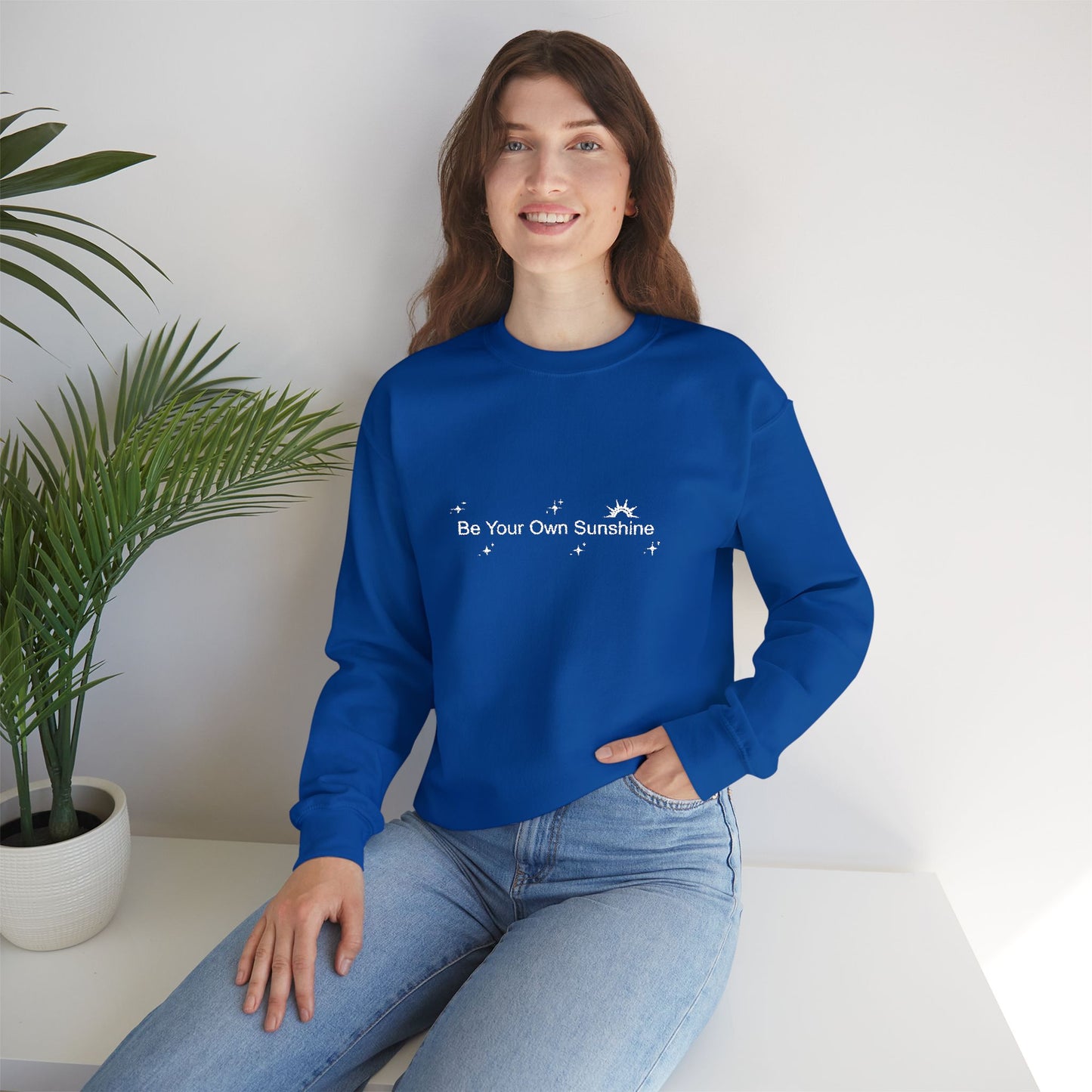 Embroided Crewneck Sweatshirt - Be Your Own Sunshine