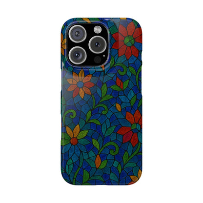 Slim Phone Cases Mystic Aura Mosaic  | 3D Iridescent Glass Tiles | Bohemian Energy Design