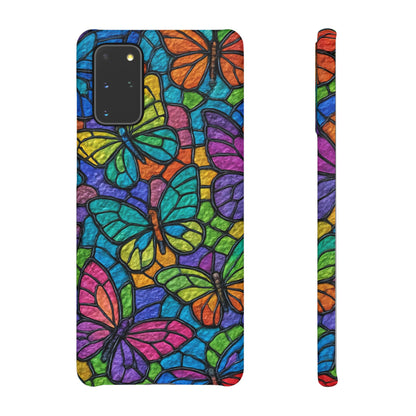 Psychedelic Butterfly Mosaic Phone Case, Trippy Hippie Butterflies,  Rainbow Stained-Glass Art Cover | Boho Festival Aesthetic Case
