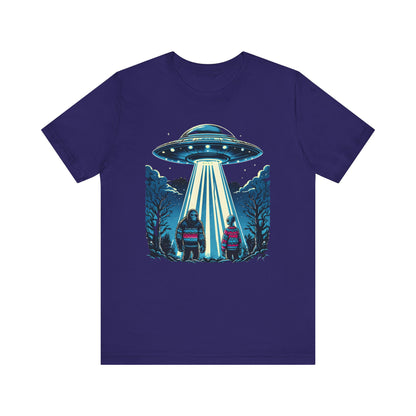 Alien Spaceship and Bigfoot Ugly Christmas Sweater Tee