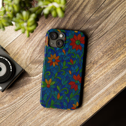 Slim Phone Cases Mystic Aura Mosaic  | 3D Iridescent Glass Tiles | Bohemian Energy Design