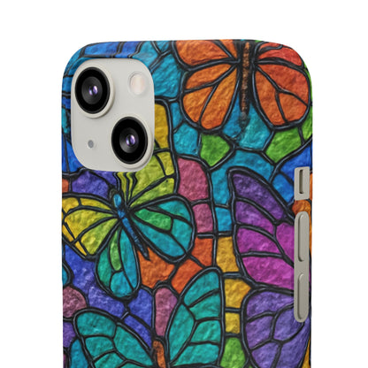 Psychedelic Butterfly Mosaic Phone Case, Trippy Hippie Butterflies,  Rainbow Stained-Glass Art Cover | Boho Festival Aesthetic Case