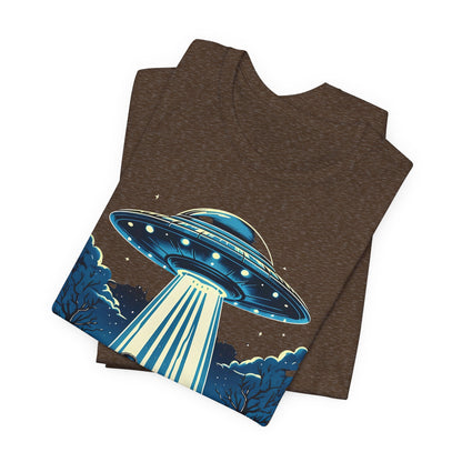 Alien Spaceship and Bigfoot Ugly Christmas Sweater Tee