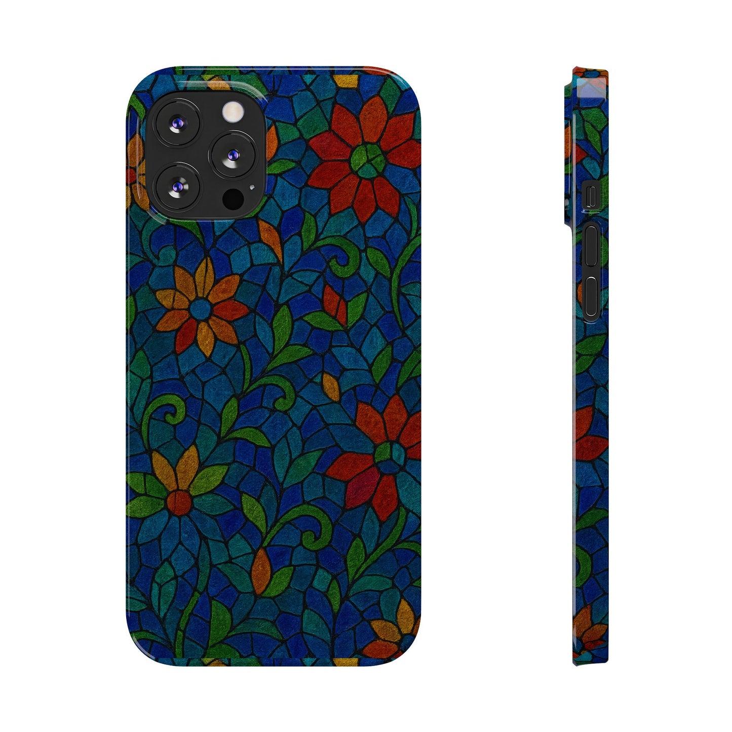 Slim Phone Cases Mystic Aura Mosaic  | 3D Iridescent Glass Tiles | Bohemian Energy Design