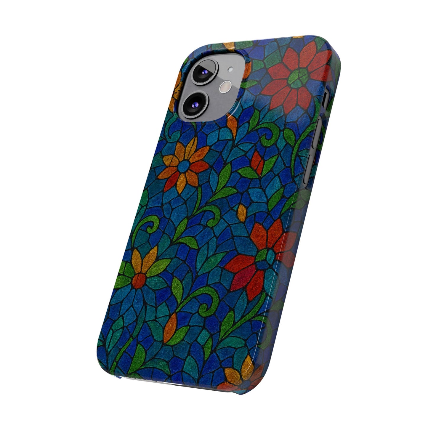 Slim Phone Cases Mystic Aura Mosaic  | 3D Iridescent Glass Tiles | Bohemian Energy Design