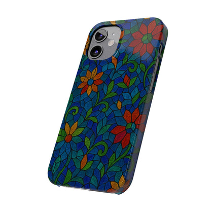 Slim Phone Cases Mystic Aura Mosaic  | 3D Iridescent Glass Tiles | Bohemian Energy Design