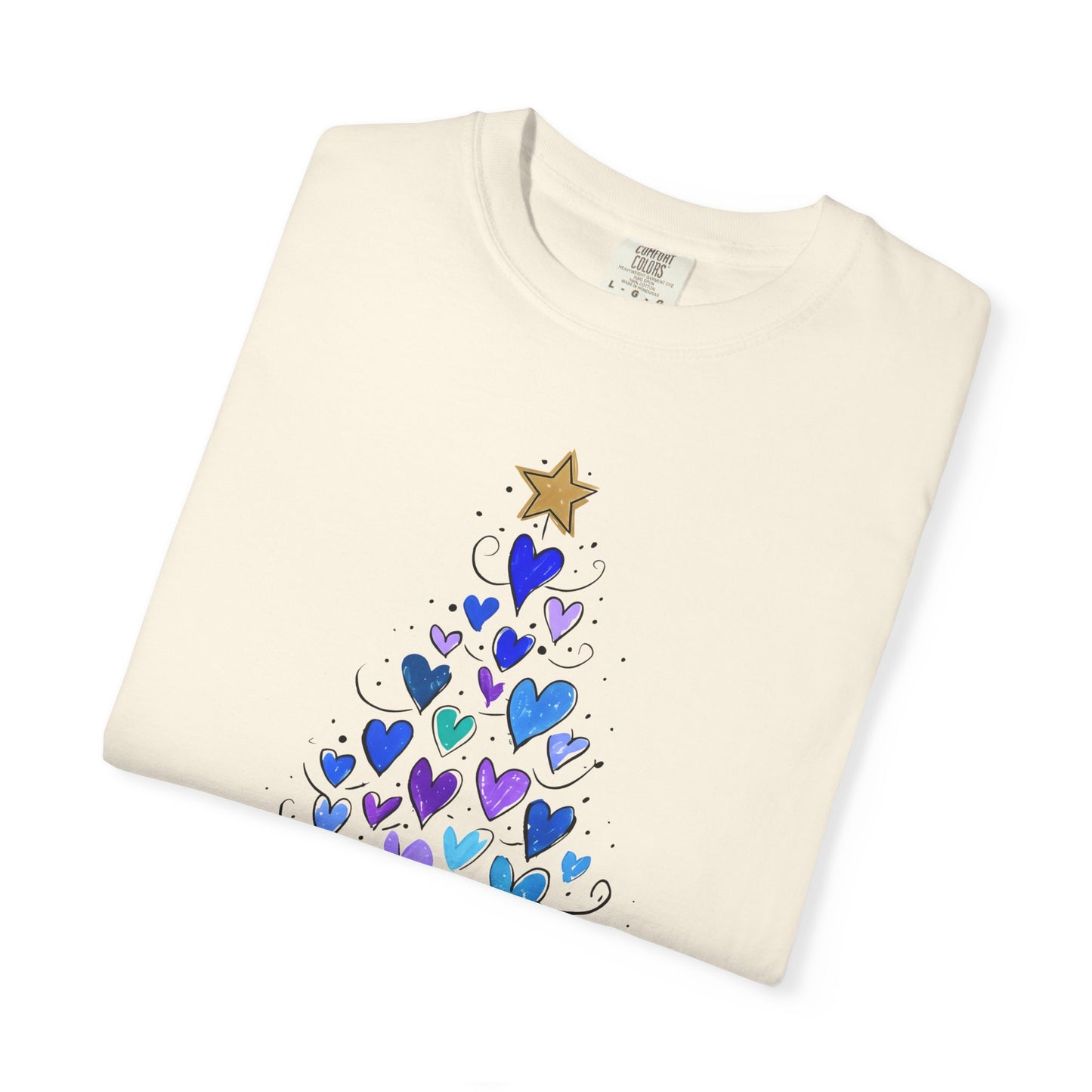 Cute Christmas Tree Heart Unisex T-shirt, Holiday Shirt, Festive Tee, Christmas Gift, Xmas Clothing