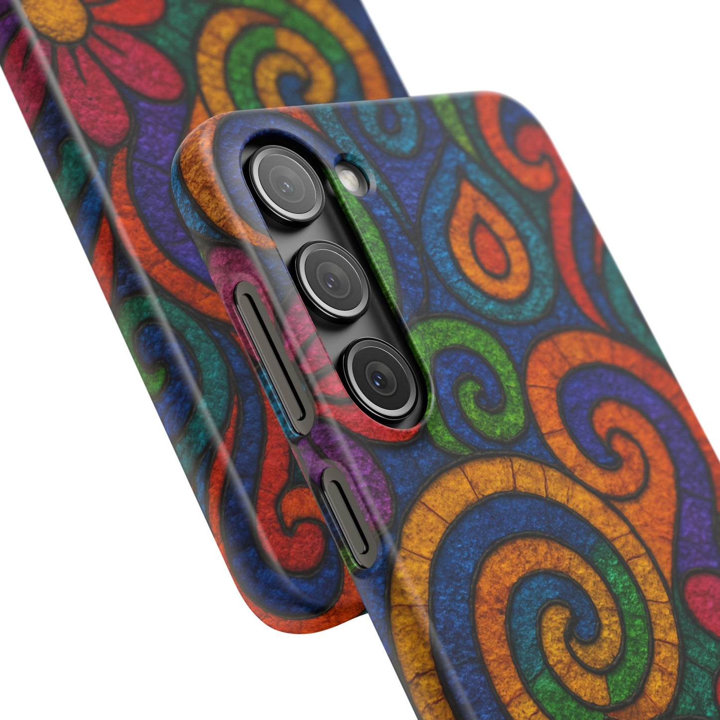 Psychedelic Hippie Phone Case, Boho Rainbow Retro 70s Groovy Art Cover