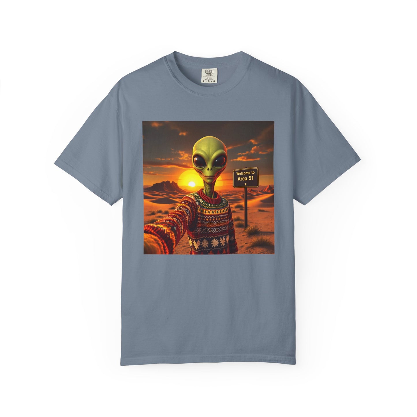 T-Shirt Alien Ugly Sweater,  Area 51 Christmas Tee, Funny Extraterrestrial Shirt, UFO Lover Gift, Space Holiday Top