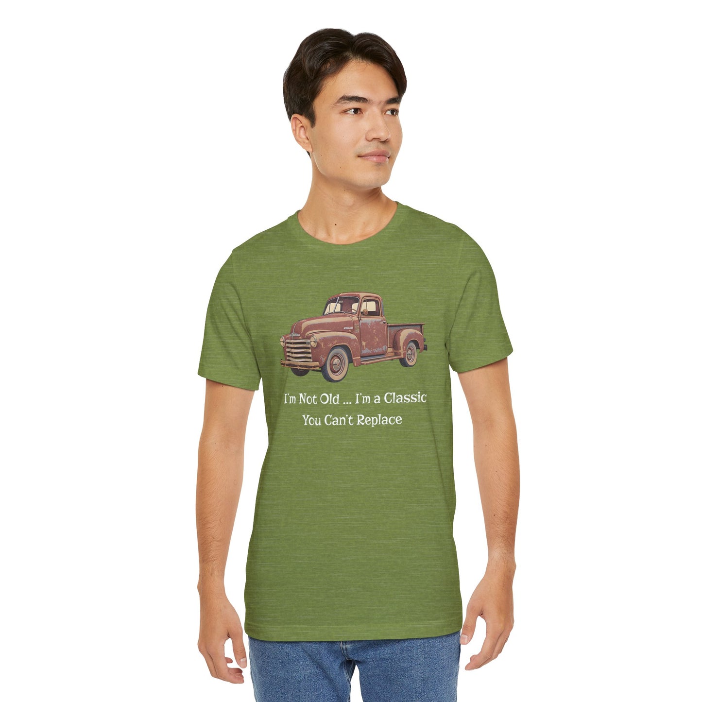 Vintage Old Truck Lover Jersey Short Sleeve Tee - Iam not old you cant replace me