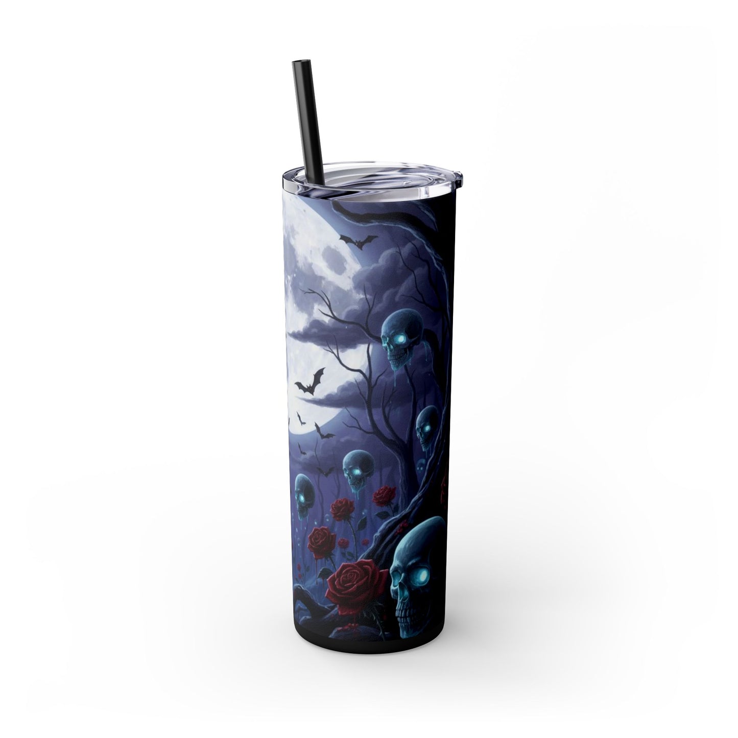 Rose Skull Skinny Tumbler, 20oz
