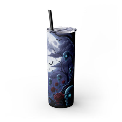 Rose Skull Skinny Tumbler, 20oz
