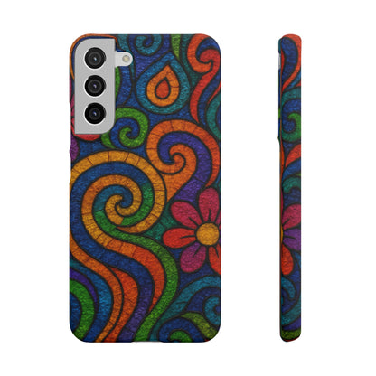 Psychedelic Hippie Phone Case, Boho Rainbow Retro 70s Groovy Art Cover