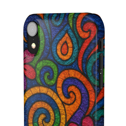 Psychedelic Hippie Phone Case, Boho Rainbow Retro 70s Groovy Art Cover