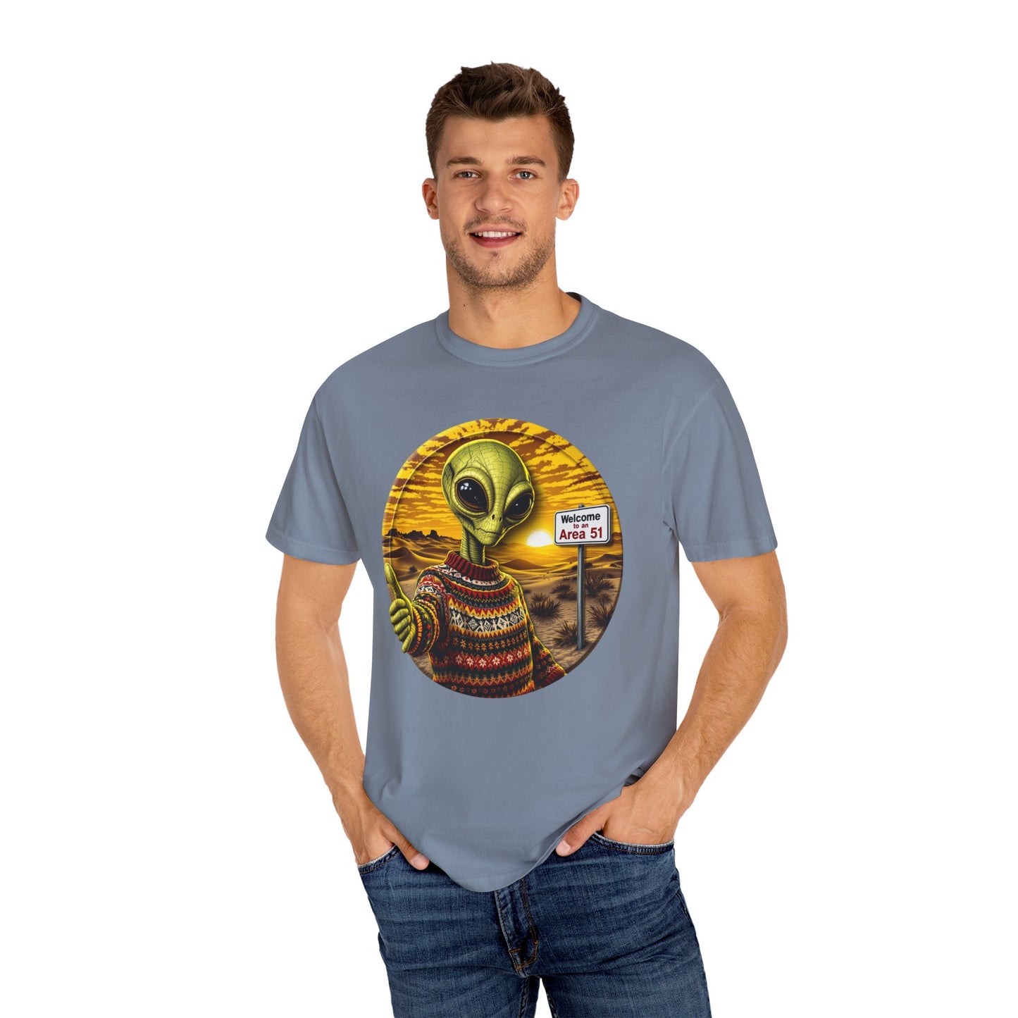 Area 51 Alien Ugly Sweater T-shirt, Extraterrestrial Graphic Tee, UFO Lover Gift, Funny Space Shirt, Ayy Lmao Clothing, Alien Abduction