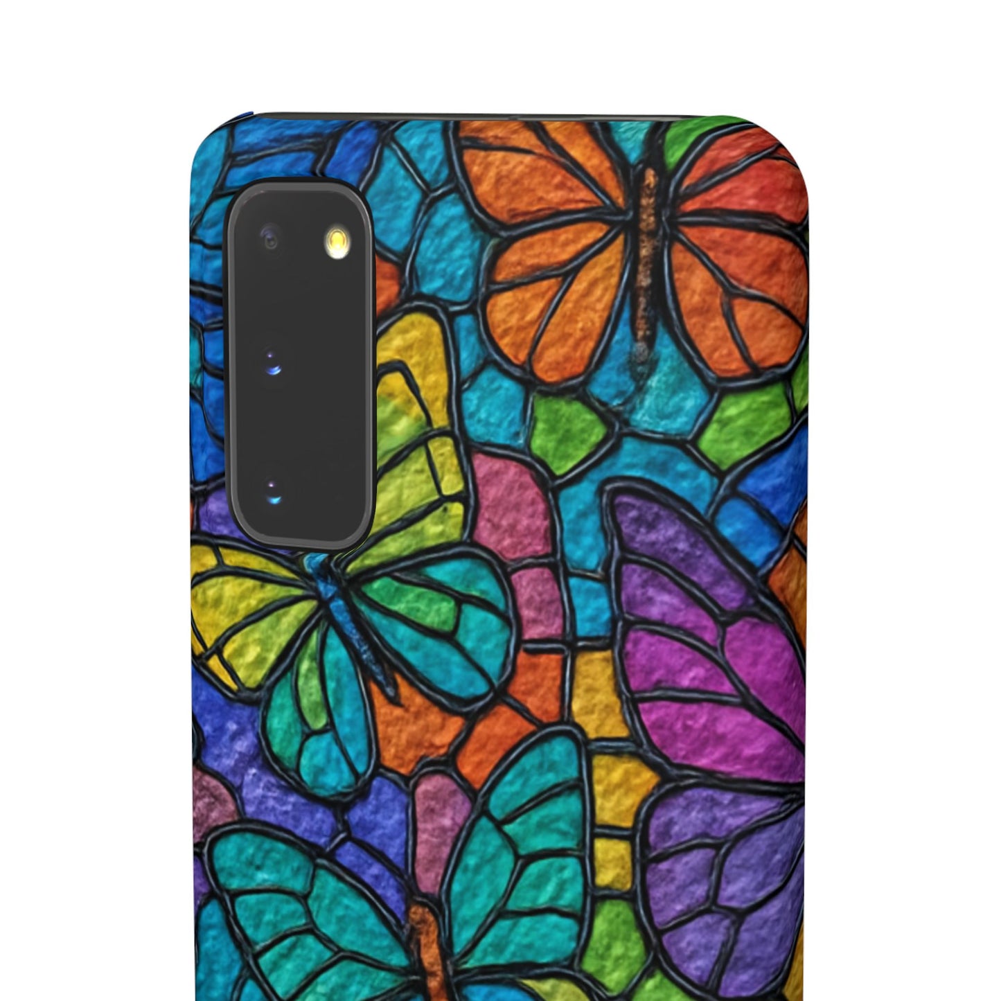 Psychedelic Butterfly Mosaic Phone Case, Trippy Hippie Butterflies,  Rainbow Stained-Glass Art Cover | Boho Festival Aesthetic Case