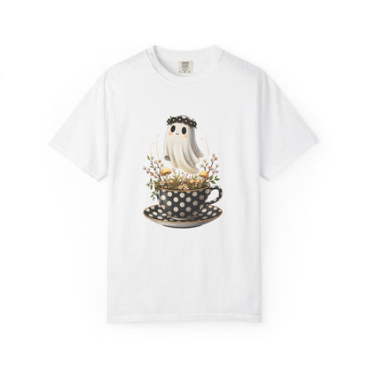 Ghost and Teacup Halloween Unisex T-shirt