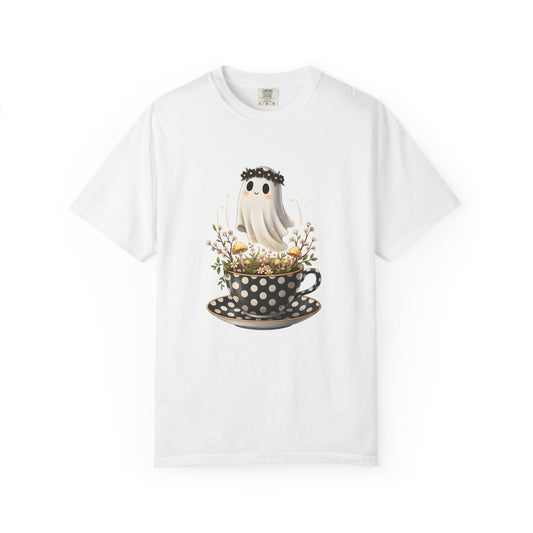 Ghost and Teacup Halloween Unisex T-shirt