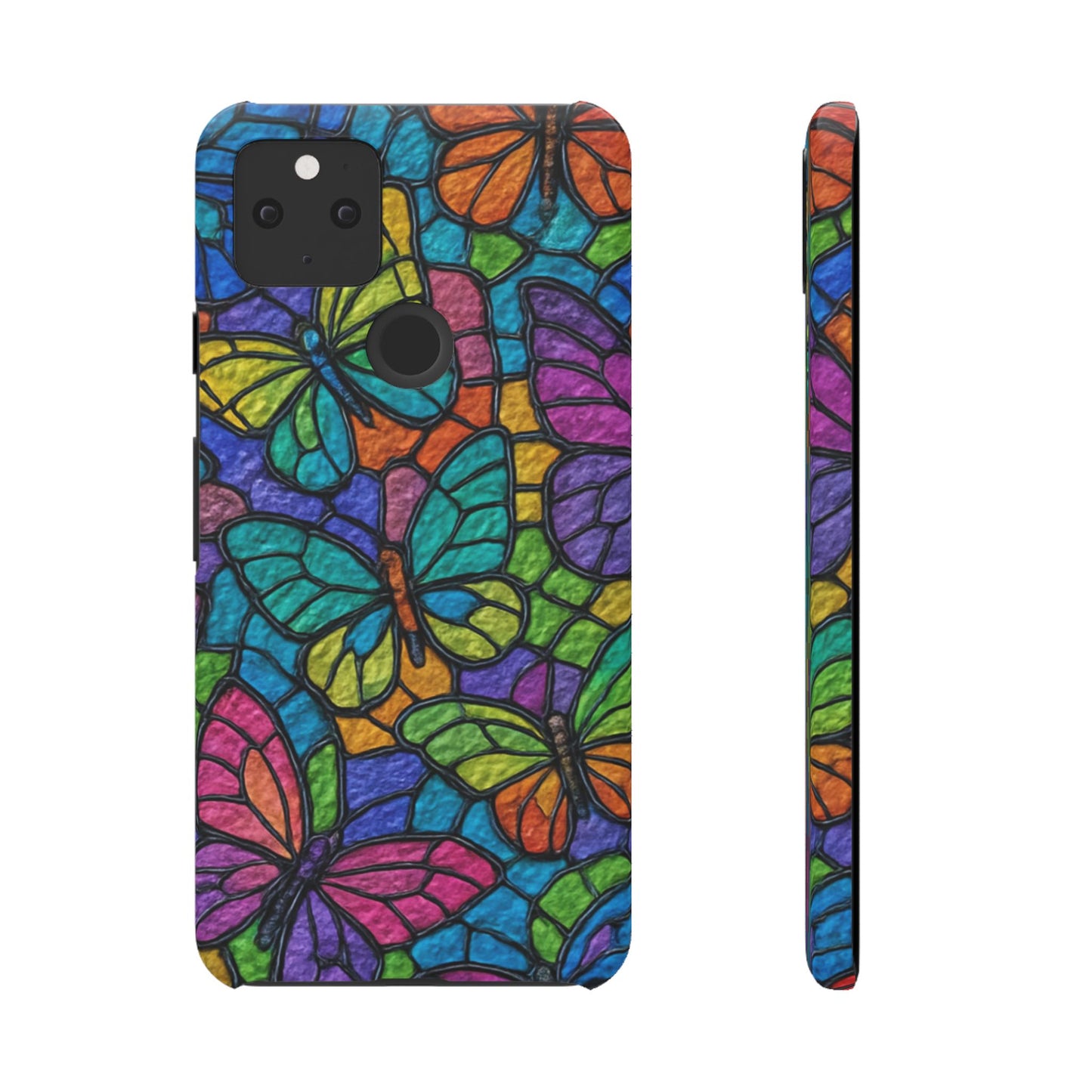 Psychedelic Butterfly Mosaic Phone Case, Trippy Hippie Butterflies,  Rainbow Stained-Glass Art Cover | Boho Festival Aesthetic Case