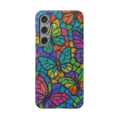 Psychedelic Butterfly Mosaic Phone Case, Trippy Hippie Butterflies,  Rainbow Stained-Glass Art Cover | Boho Festival Aesthetic Case