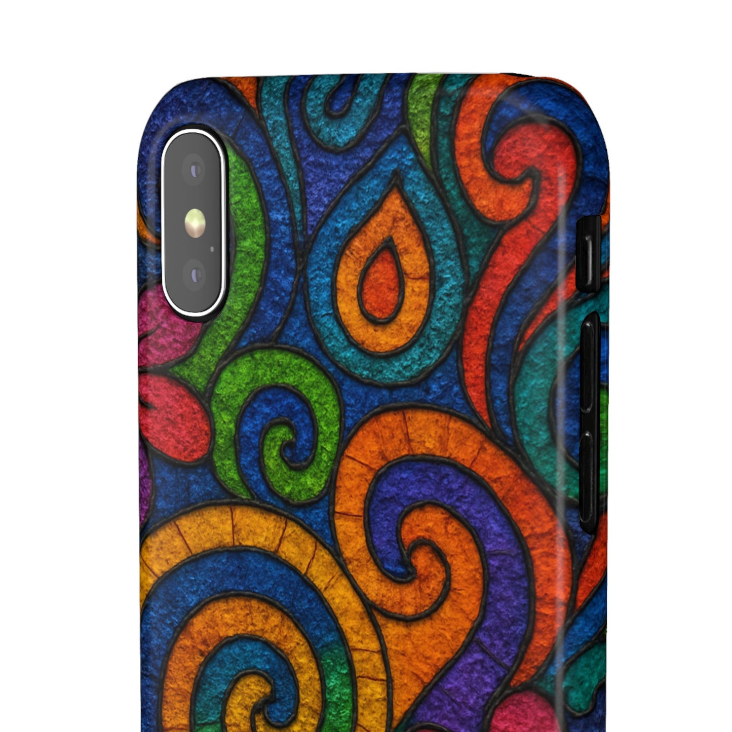 Psychedelic Hippie Phone Case, Boho Rainbow Retro 70s Groovy Art Cover