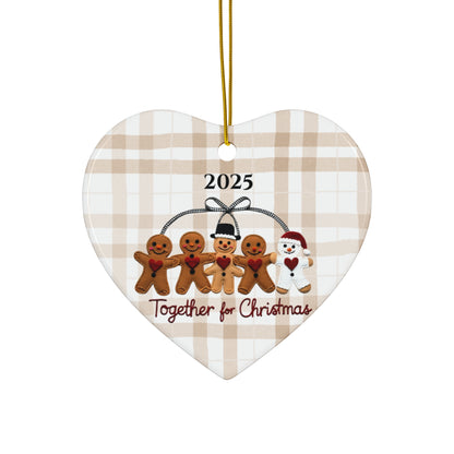 Gingerbread Cookies Ceramic Ornament, Christmas Tree Decoration, Holiday Gift, Seasonal Decor, Festive Ornament