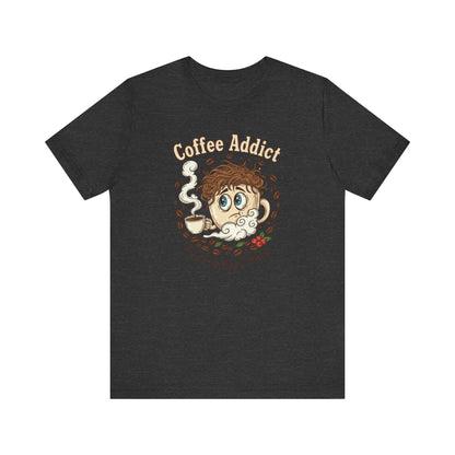 Coffee Addict Unisex Tee, Funny Caffeine Lover Shirt, Graphic T-Shirt, Chaos & Coffee Short Sleeve Top, Gift for Barista, Coffee Obsessed