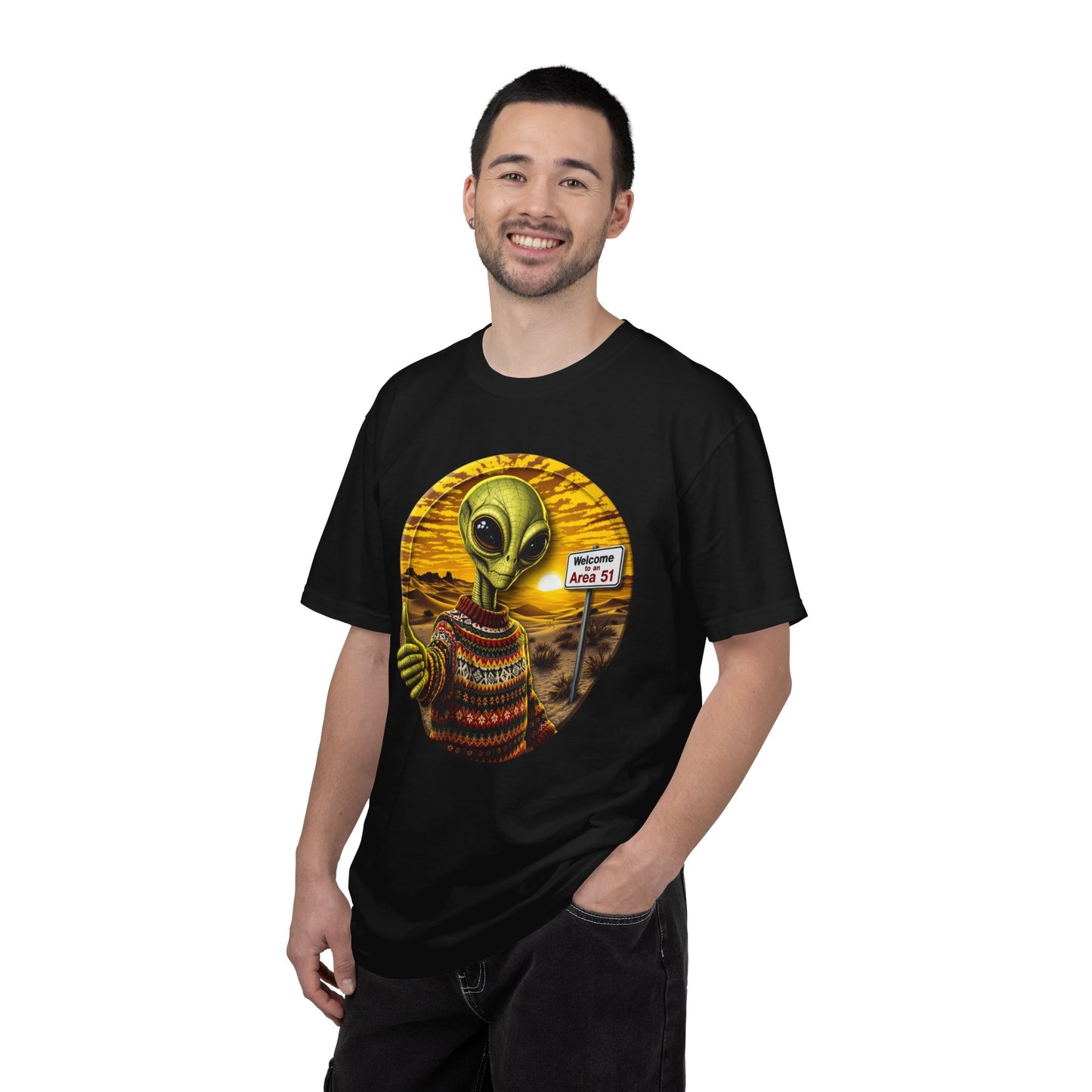 Area 51 Alien Ugly Sweater T-shirt, Extraterrestrial Graphic Tee, UFO Lover Gift, Funny Space Shirt, Ayy Lmao Clothing, Alien Abduction