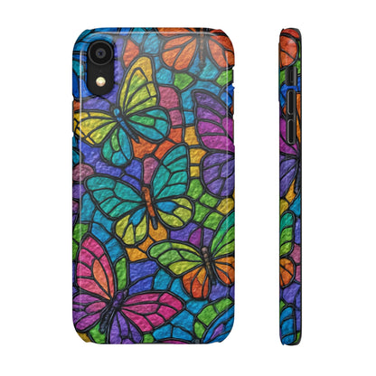 Psychedelic Butterfly Mosaic Phone Case, Trippy Hippie Butterflies,  Rainbow Stained-Glass Art Cover | Boho Festival Aesthetic Case