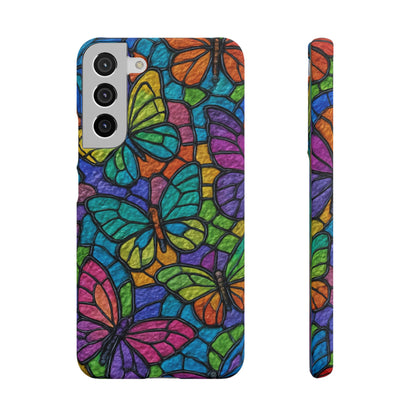 Psychedelic Butterfly Mosaic Phone Case, Trippy Hippie Butterflies,  Rainbow Stained-Glass Art Cover | Boho Festival Aesthetic Case