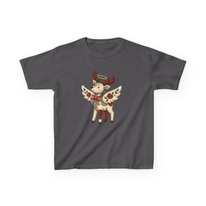 Christmas Deer Patchwork Kids Tee - Festive Children's Clothing