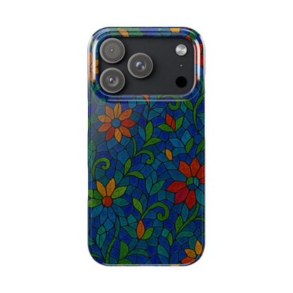 Slim Phone Cases Mystic Aura Mosaic  | 3D Iridescent Glass Tiles | Bohemian Energy Design