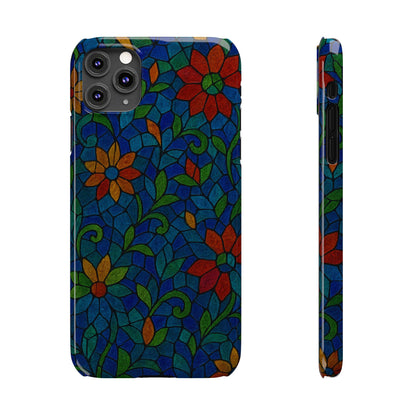 Slim Phone Cases Mystic Aura Mosaic  | 3D Iridescent Glass Tiles | Bohemian Energy Design