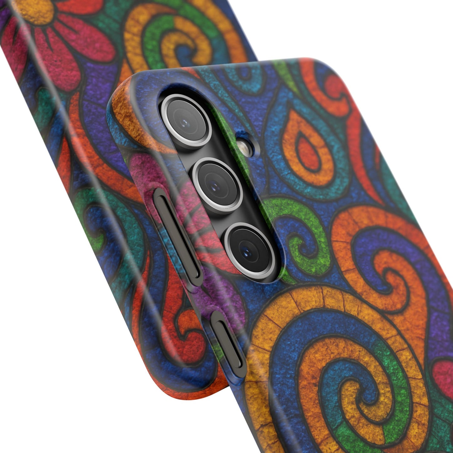 Psychedelic Hippie Phone Case, Boho Rainbow Retro 70s Groovy Art Cover