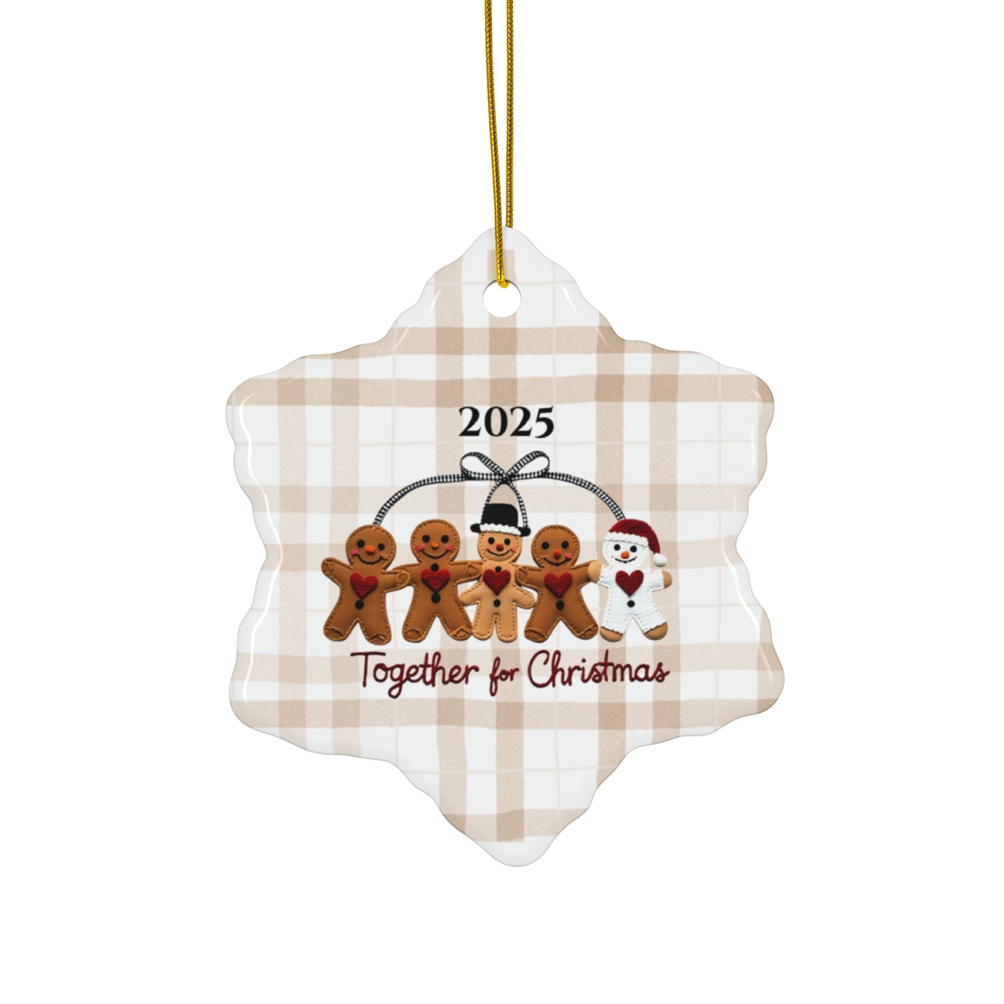 Gingerbread Cookies Ceramic Ornament, Christmas Tree Decoration, Holiday Gift, Seasonal Decor, Festive Ornament