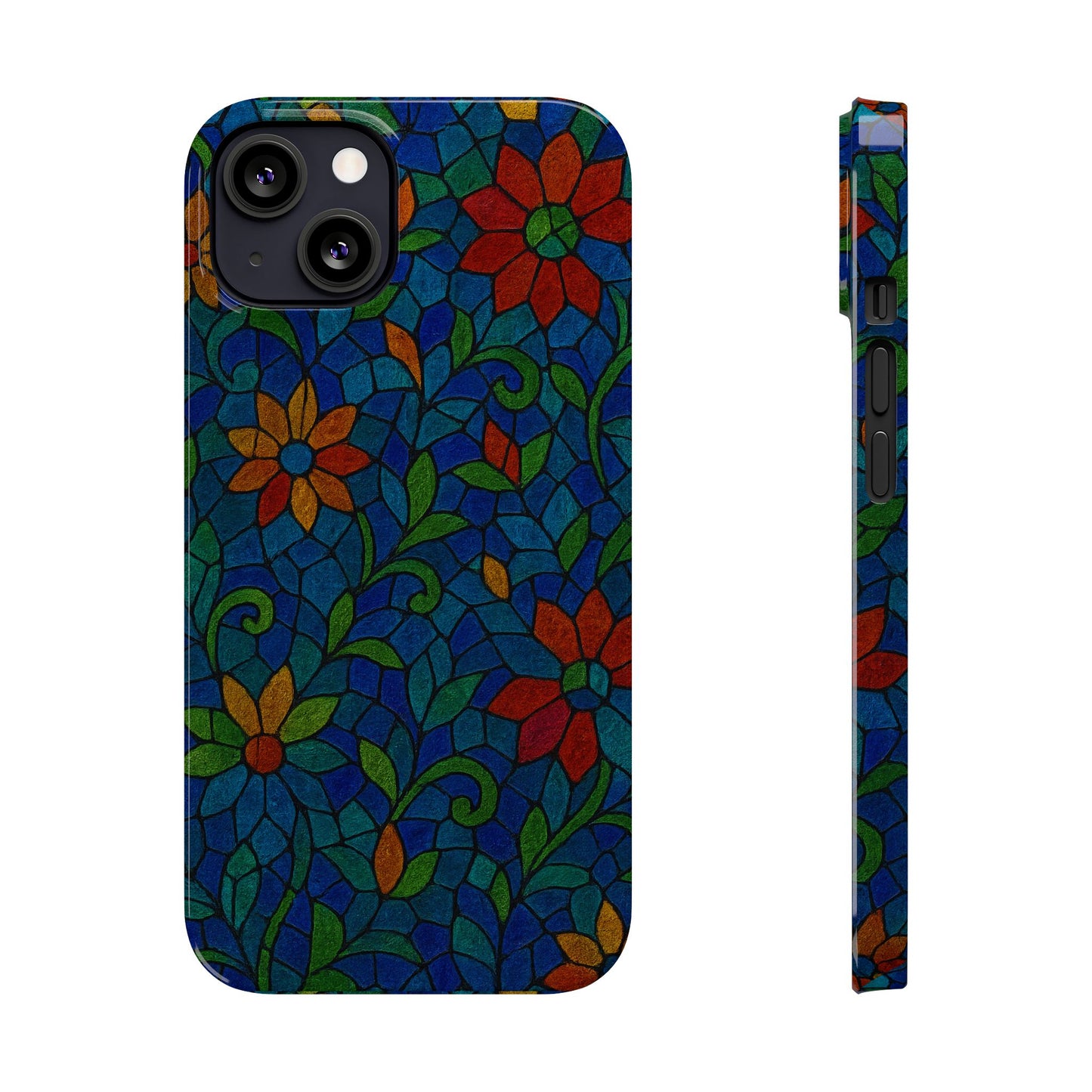 Slim Phone Cases Mystic Aura Mosaic  | 3D Iridescent Glass Tiles | Bohemian Energy Design