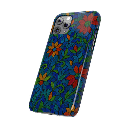 Slim Phone Cases Mystic Aura Mosaic  | 3D Iridescent Glass Tiles | Bohemian Energy Design
