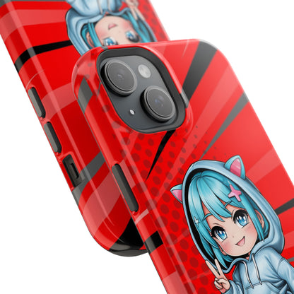 Phone Cases, Cute Chibi Girl in Cat Hoodie, Kawaii Anime Design, Protective Cover, Gift for Anime Fans, Cute Phone Accessories, Cat Lover