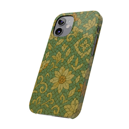 Slim Phone Cases Desert Bloom Boho Mosaic iPhone Case | Handcrafted Ceramic Tile Look | Warm Terracotta & Rose