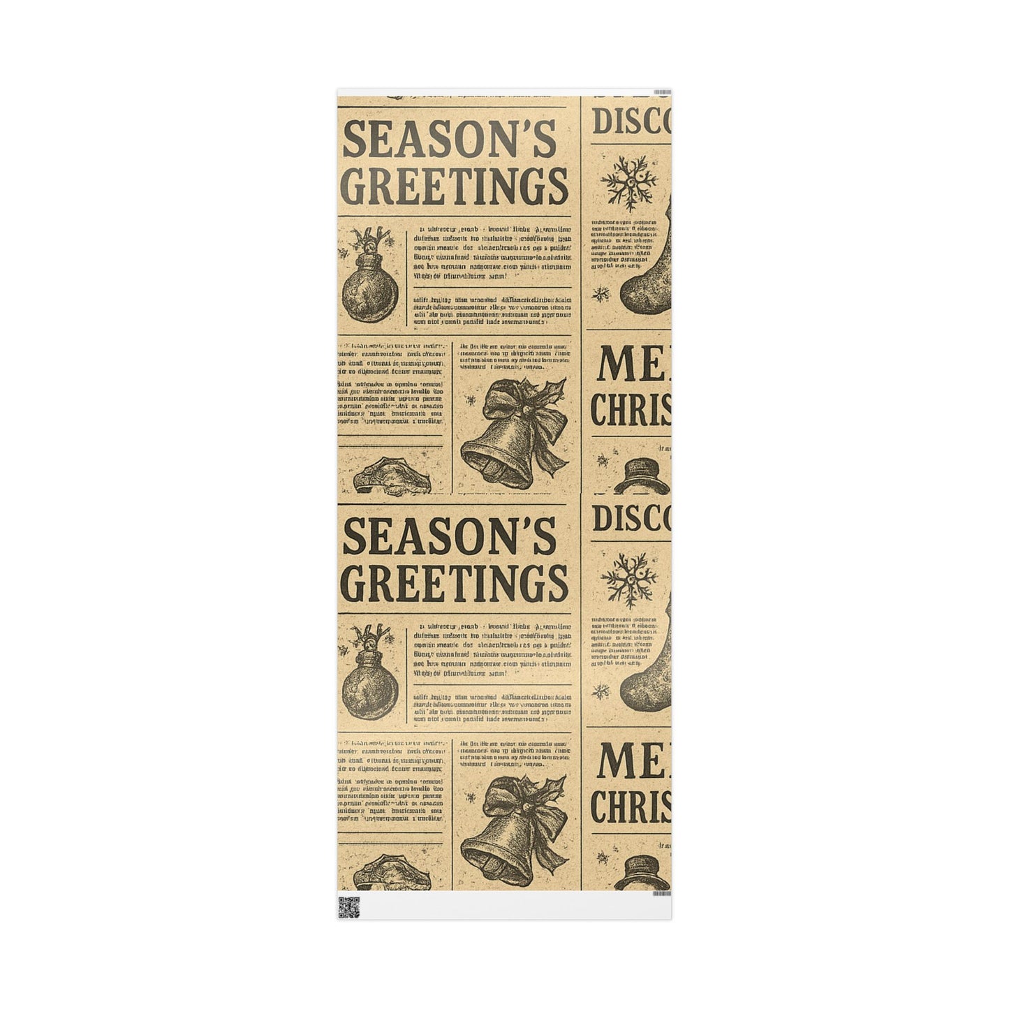 Wrapping Papers Vintage Newspaper Christmas Wrapping Paper | Black & White Retro Holiday Gift Wrap