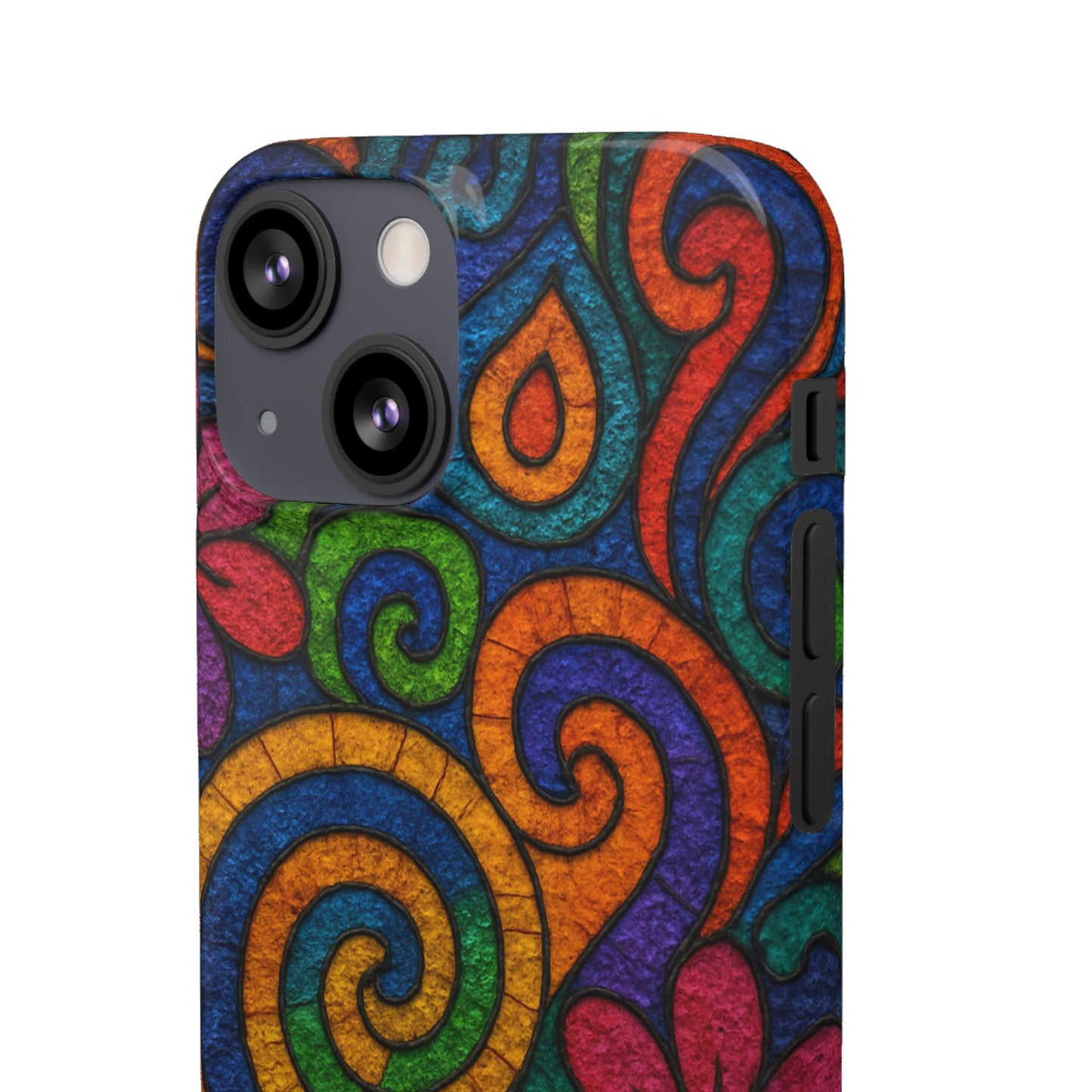 Psychedelic Hippie Phone Case, Boho Rainbow Retro 70s Groovy Art Cover